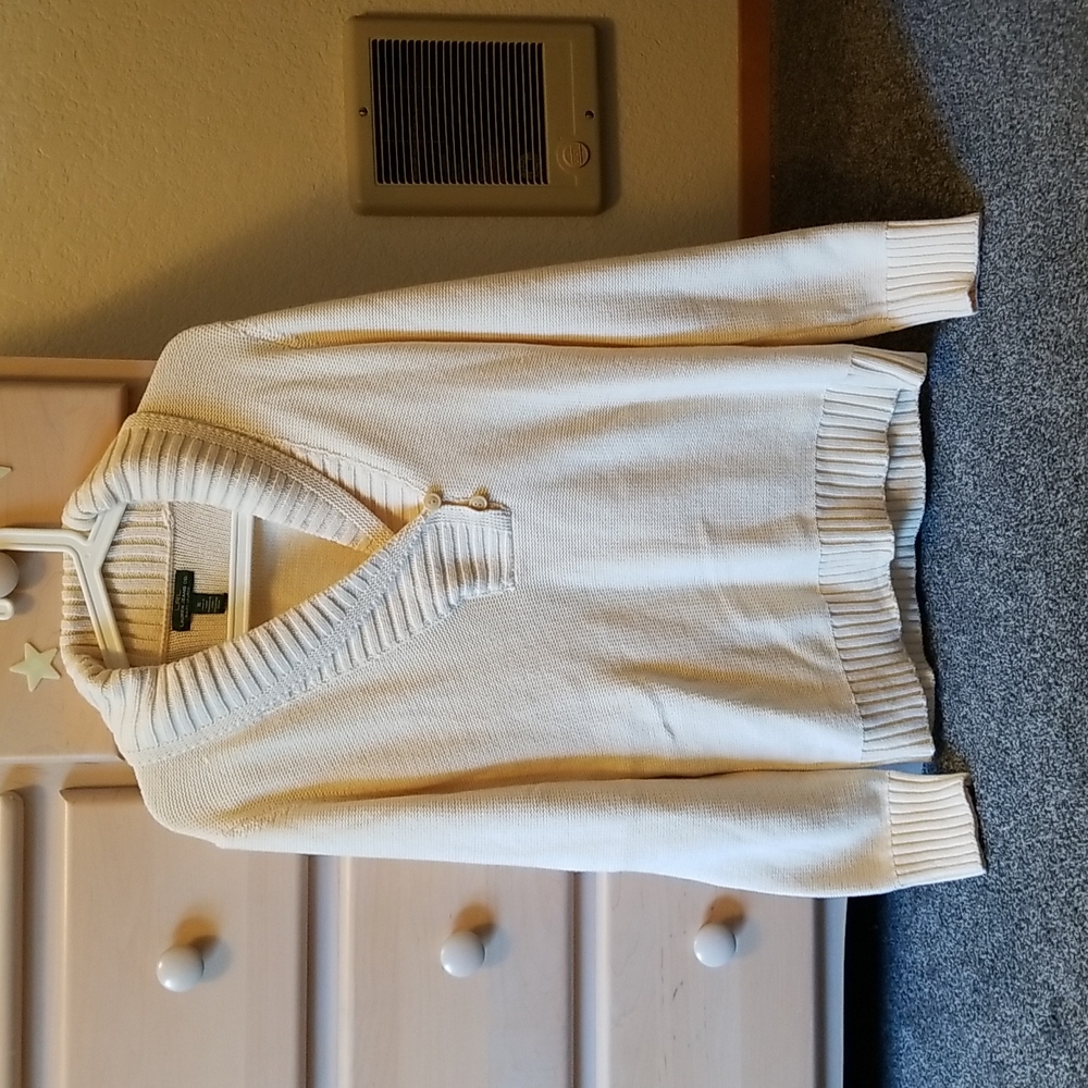 Vintage Ralph Lauren V-Neck Cream Sweater